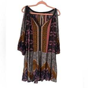 Free People boho long 3/4 sleeve dress size large
